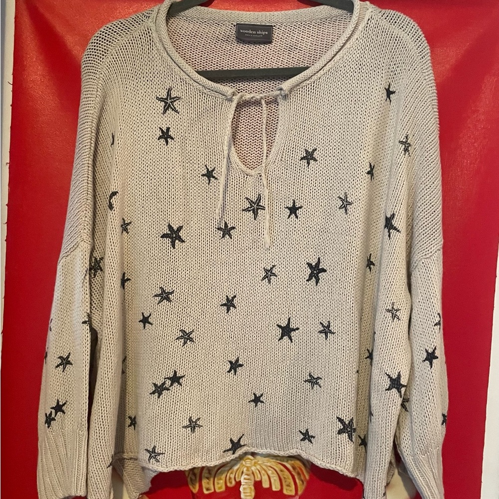 Gray Star-Patterned Women Sweater